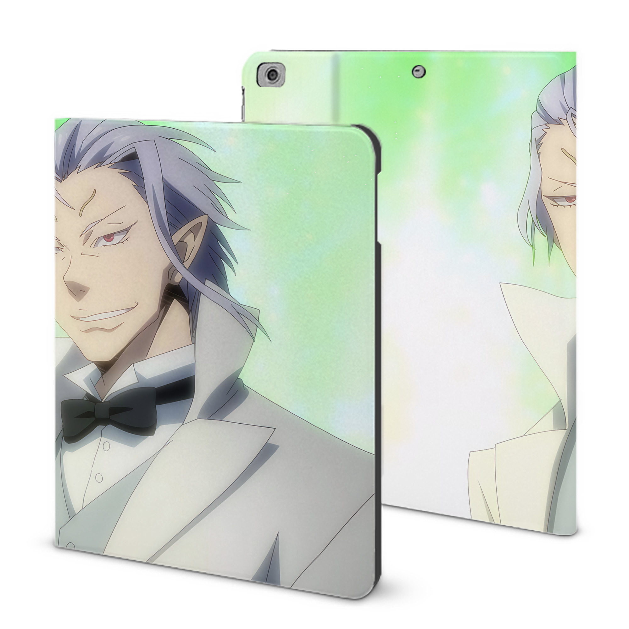 （画像用） 転スラ Regarding Reincarnated to Slime IPad ケース ブック型 PUレザー TPU 耐衝撃 軽量 薄型 ペン収納なし 全面保護 IPad 各モデル対応